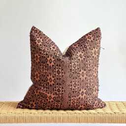 Black Neutral Tribal Hemp Hand Woven Natural Dye Color Lumbar Pillow Cover - thumbnail 1