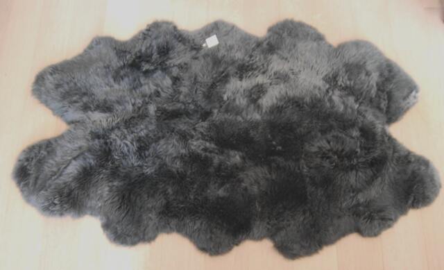 Huge Slate Grey Quad Sheepskin Rug Throw, Pure Luxury - image 1