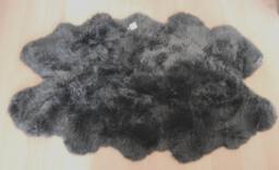 Huge Slate Grey Quad Sheepskin Rug Throw, Pure Luxury - thumbnail 1