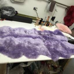 Huge Slate Grey Quad Sheepskin Rug Throw, Pure Luxury - thumbnail 3