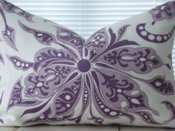 Floral Purple Throw Pillow Cover - Designer Duralee Fabric - thumbnail 3
