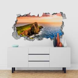 Sunset Cliff - 3D Wall Art Broken Stickers Sticker Decal Wallpaper Wall Decals Sku Sere3Dw - thumbnail 2