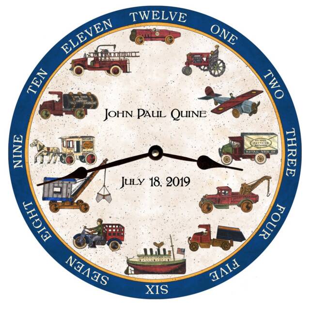 Personalized Automotive Clock - Old Fashioned Truck Toy Car Wall Clock - image 1