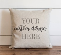 Your Custom Design 20 X Pillow Cover // Throw Accent Linen Cotton Natural - thumbnail 1