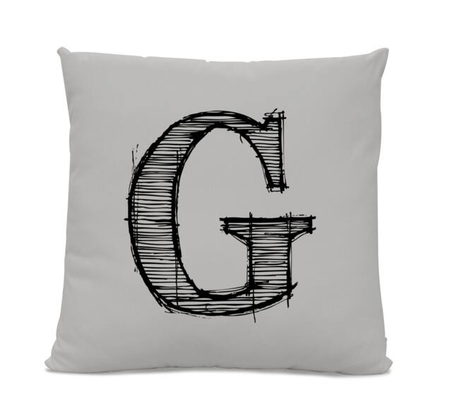 Initial Pillow - Letter With G Monogrammed Custom Throw
