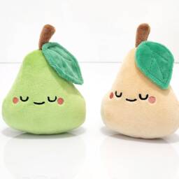 Handmade Pear Plush Kawaii Velboa Fruit Toy - thumbnail 4