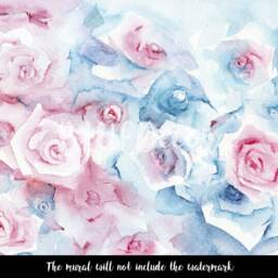 Delicate Pastel Flowers Removable Wallpaper, Reusable, Peel & Stick, Wall Covering, Self Adhesive, Repositionable, Decor, Mural #79 - thumbnail 3
