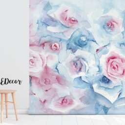 Delicate Pastel Flowers Removable Wallpaper, Reusable, Peel & Stick, Wall Covering, Self Adhesive, Repositionable, Decor, Mural #79 - thumbnail 2