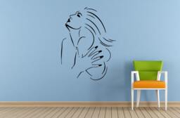 Girl Woman Female Model Showing Off Her Nails Spa Salon Fashion Window Or Wall Car Vinyl Peal & Stick Removable Sticker Decal L1463 - thumbnail 1