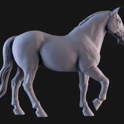 Sport Horse - Elevated Walk Pose - Unpainted Abs Resin Model - Realistic Equine Sculpture - thumbnail 2