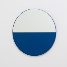 Orbis Dualis??? Blue Tinted Contemporary Round Mirror With Frame - Large, Xl - thumbnail 3