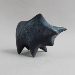 Ceramic Sculpture Buffalo, Bull Figurine, Black Bull, Art Collecting, Gift, Art Ceramics, Clay Figures, Minimalism, Animals - thumbnail 2