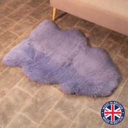 Lilac Purple Sheepskin Rug British Moorland Hide, Grade A - thumbnail 1