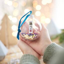 Personalized Photo Strip Glass Bauble Dried Flower Christmas Decoration