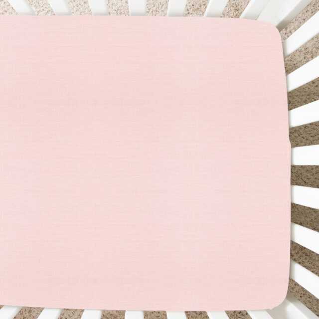 Pink Linen Crib Sheet Handmade Baby Girl Bedding - image 1