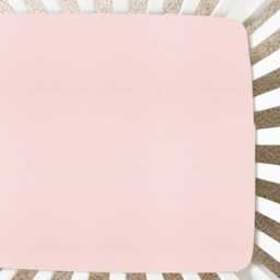 Pink Linen Crib Sheet Handmade Baby Girl Bedding - thumbnail 1