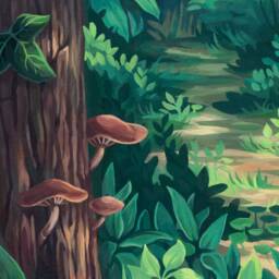 Rootless 18x24 Print - Tree Painting Forest Landscape Lovely Dryad Flowers Fantasy Pretty Acrylic Colorful Nymph Poster Art Reproduction - thumbnail 3