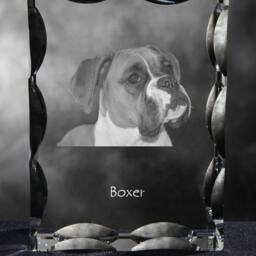 Boxer, Cubic Crystal With Dog, Souvenir, Decoration, Limited Edition, Collection - thumbnail 2