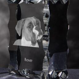 Boxer, Cubic Crystal With Dog, Souvenir, Decoration, Limited Edition, Collection - thumbnail 3