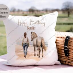 Personalised Pet Cushion, Pillow, Gift From Horse, Horse Keepsake Lover Gift, Owner, Riding - thumbnail 2