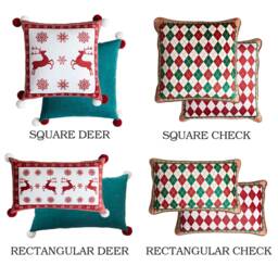 Art Print Reindeer Pillow Cover, Custom Size Lumbar Cushion Sofa Decor - thumbnail 4