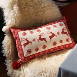 Art Print Reindeer Pillow Cover, Custom Size Lumbar Cushion Sofa Decor