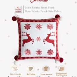 Art Print Reindeer Pillow Cover, Custom Size Lumbar Cushion Sofa Decor - thumbnail 2