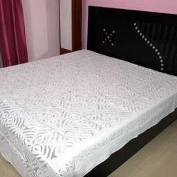 Handmade Applique Organza Bedspreads Thread Work Cotton Bed Sheet Traditional Cut Cover Indian Blankets Throws - thumbnail 2