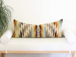 14x36 Summerland Pillow Cover, Southwestern Long Lumbar Cover - Ready To Ship - thumbnail 1