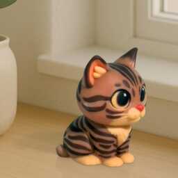 Custom Cat Figurine From Photo - Personalized Kitty Sculpture Gift Cute 3D Cartoon Pet Keepsake To For Lovers - thumbnail 3