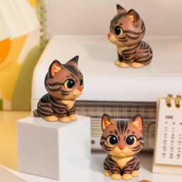 Custom Cat Figurine From Photo - Personalized Kitty Sculpture Gift Cute 3D Cartoon Pet Keepsake To For Lovers - thumbnail 4