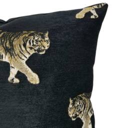 "Luxurious Tiger Cushion Covers - Designer Animal Print Velvet Chenille 16"", 18"", 22"", 24"" & 18"" X 12"", 20"" 14" - thumbnail 2