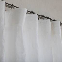 Linen Curtain-Linen Panel in White Color- Curtain With Ripple Tape - Curtain Width 32'' - 80cm X Custom Length - thumbnail 3