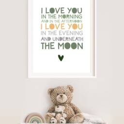 I Love You in The Morning & Afternoon Print, Boys Nursery Prints, Wall Art, Moon Bedroom Decor, Playroom - thumbnail 2