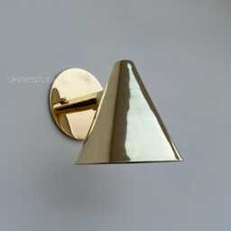 Minimalistic Sconce Wall Light Fixture Italian Brass Mid Century Modern Lamp - thumbnail 2