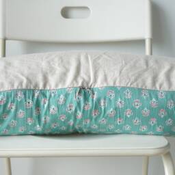 Floral Lumbar Pillow Cover Indian Block Print, Natural Dyed - thumbnail 4