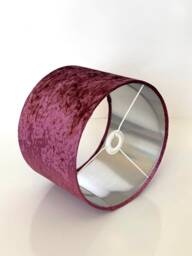 New Luxury Quality Crushed Lavender Velvet Fabric With Brushed Metallics Lining Lamp Shade Pendant Light in Multi Sizes - thumbnail 1