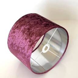 New Luxury Quality Crushed Lavender Velvet Fabric With Brushed Metallics Lining Lamp Shade Pendant Light in Multi Sizes - thumbnail 2