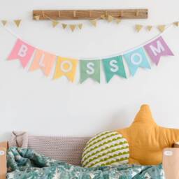 Pastel Rainbow Name Banner Custom Felt Bunting, Kids Room Decor - thumbnail 3