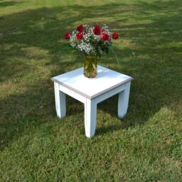 Light Blue & Gray Painted Two-Tone Coffee Table Side Oversized Wide Design - thumbnail 4