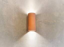 Terracotta Cylinder Wall Sconce Handmade Ceramic Lighting