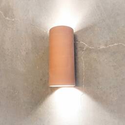 Terracotta Cylinder Wall Sconce Handmade Ceramic Lighting - thumbnail 2
