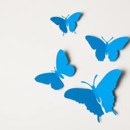3D Wall Butterflies, Turquoise Blue Butterfly Silhouettes For Home Decor, Nursery, Children's Room - thumbnail 3