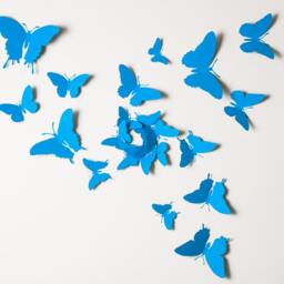 3D Wall Butterflies, Turquoise Blue Butterfly Silhouettes For Home Decor, Nursery, Children's Room - thumbnail 2