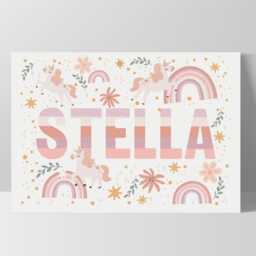 Personalised Unicorn Name, Print, Girl Nursery Decor, Unframed Name Poster, Teen Tween Bedroom Fairytale Decor - thumbnail 3