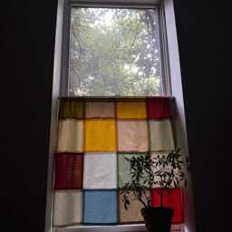 Handmade Patchwork Quilted Stained Glass Colorful Curtains - Similar To Pojagi , Bojagi, Noren, Jogakbo - thumbnail 2
