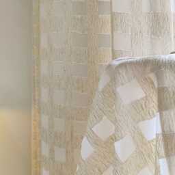 Moyoung Plaid Sheer Curtain, Linen Blend Custom Curtain Panel, Privacy For Livingroom Bedroom, Extra Long Drapes, 1Pc - thumbnail 3