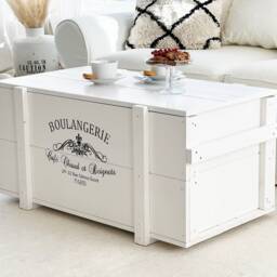 Coffee Table Chest Wooden Box Vintage Shabby Chic - thumbnail 2