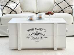 Coffee Table Chest Wooden Box Vintage Shabby Chic - thumbnail 1