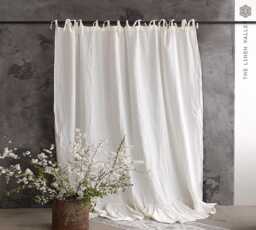 "Linen Curtains With Ruffles- W54"" X H59"